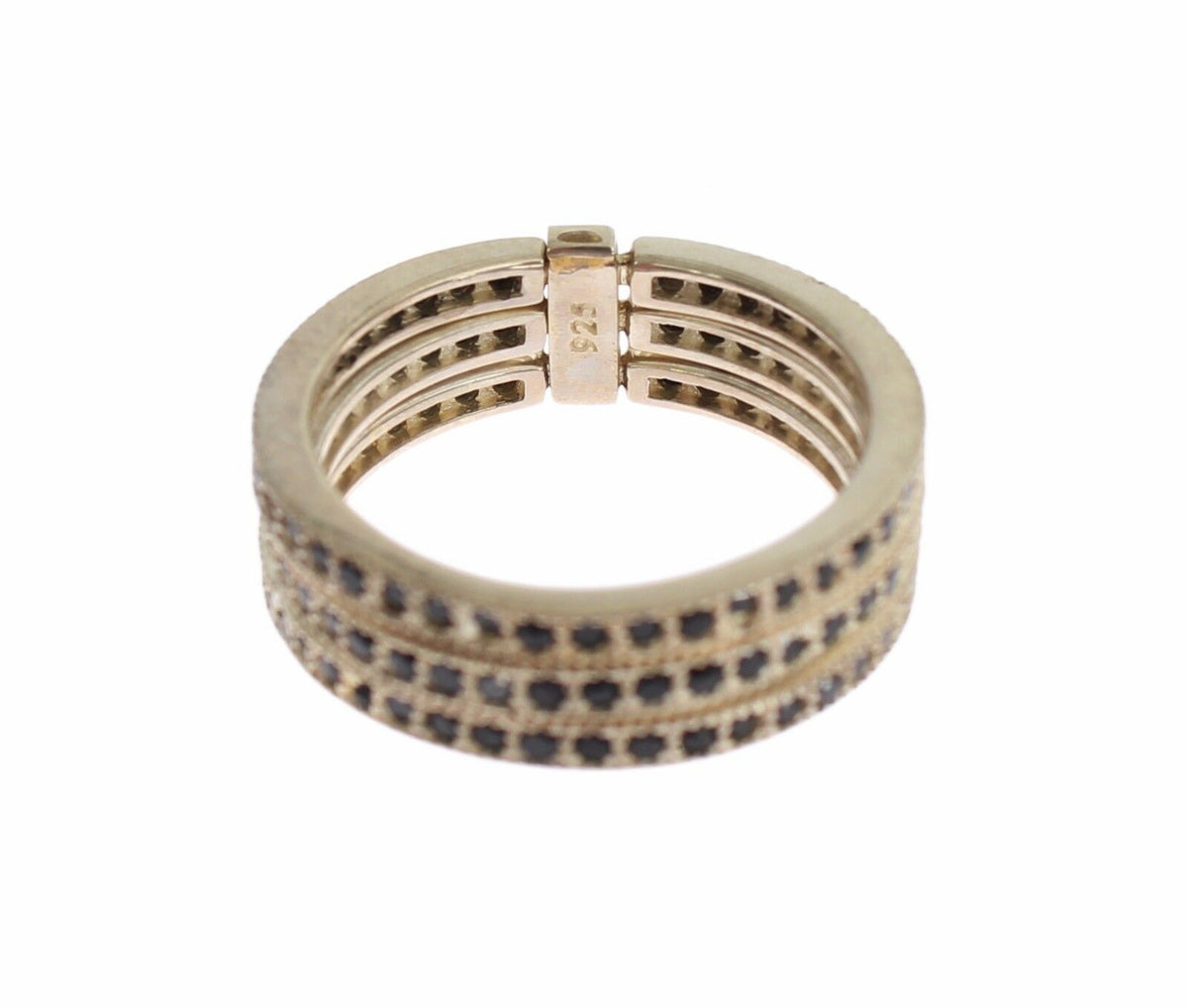 Black CZ 925 Sterling Silver Womens Ring