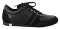 Black Logo Leather Casual Sneakers Shoes