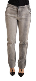 Gray Washed Low Waist Skinny Trouser Cotton Jeans