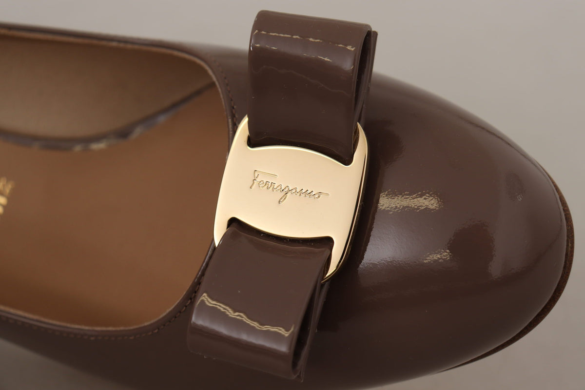 Brown Naplak Calf Leather Pumps Shoes