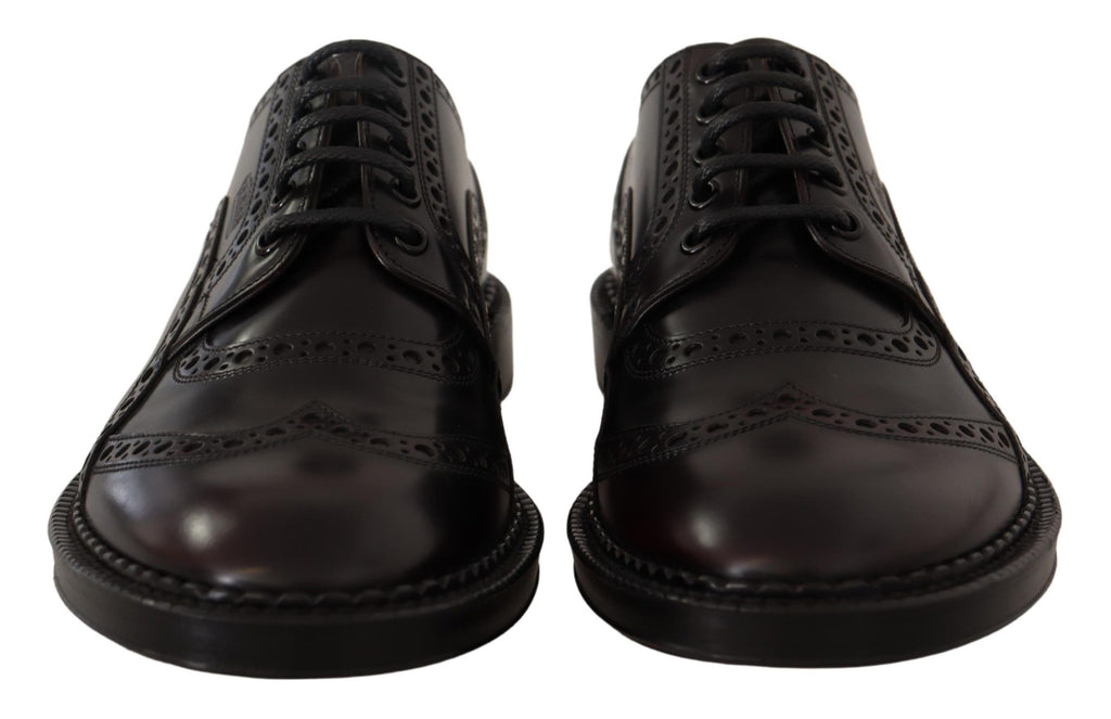 Purple Leather Oxford Wingtip Formal Shoes
