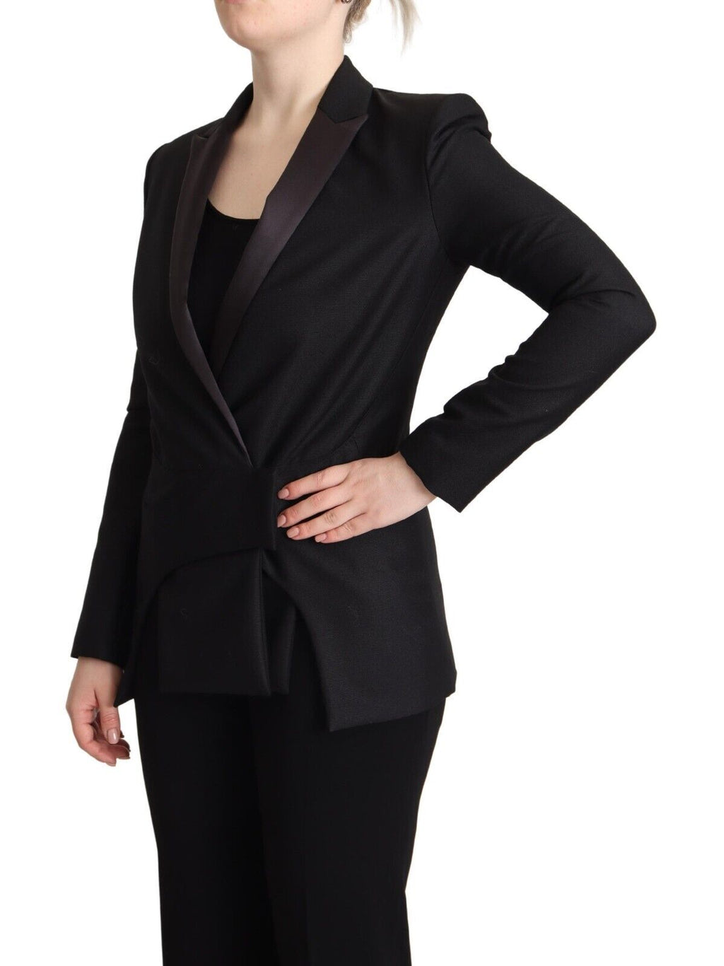 Black Long Sleeves Double Breasted Jacket