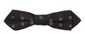 Dark Gray White Polka Dot 100% Silk Neck Papillon Tie