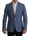 Blue Single Breasted Logo Blazer Jacket