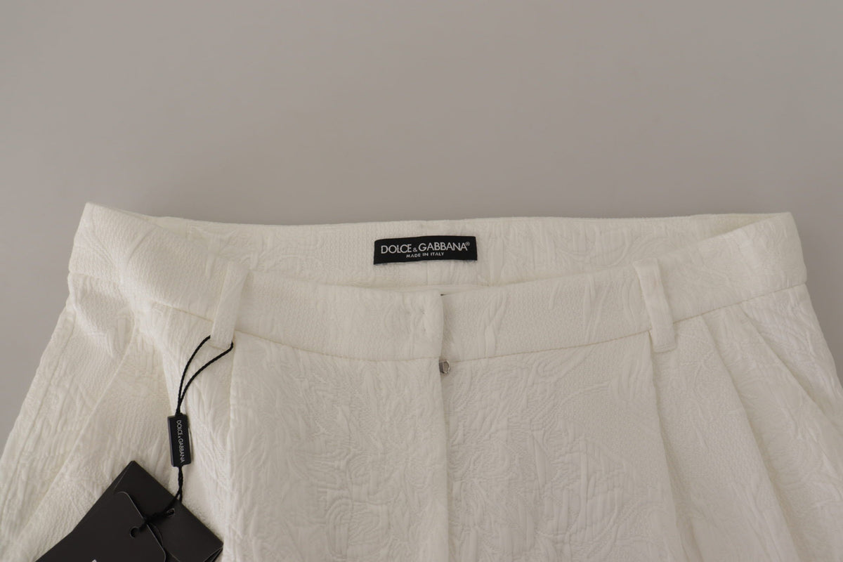 White High Waist Culotte Cotton Shorts