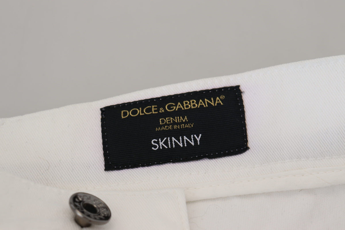 White Slim Skinny Stretch Cotton Denim Jeans