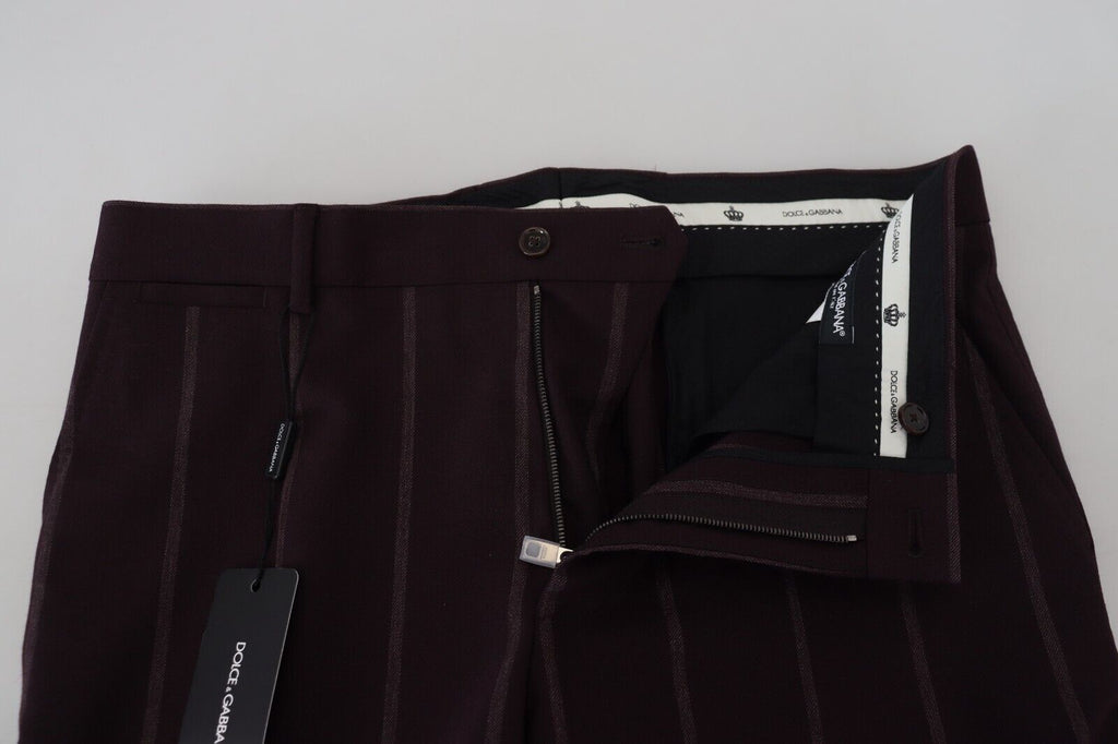 Brown Striped Men Trousers Cotton Pants