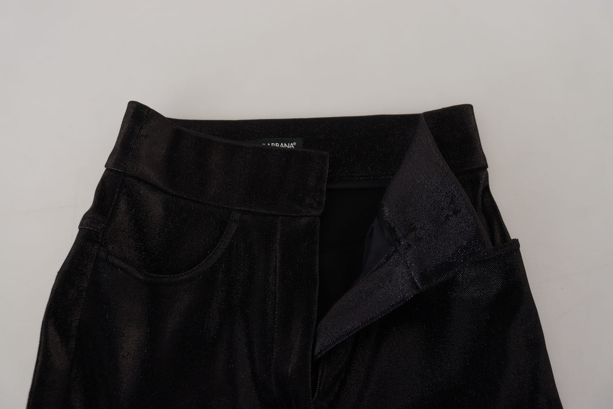 Black Washed Cotton Skinny Denim Jeans