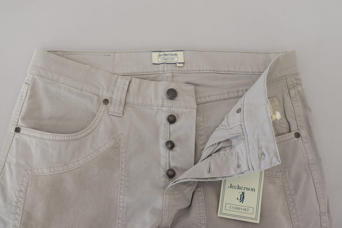Gray Cotton Tapered Men Casual Pants