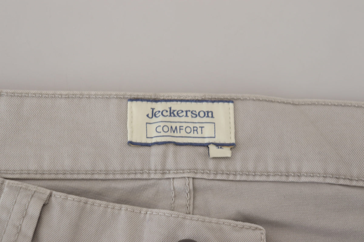 Gray Cotton Tapered Men Casual Pants