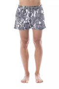 Black Polyester Men Swimwear