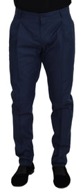 Blue Cotton Chino Formal Pants