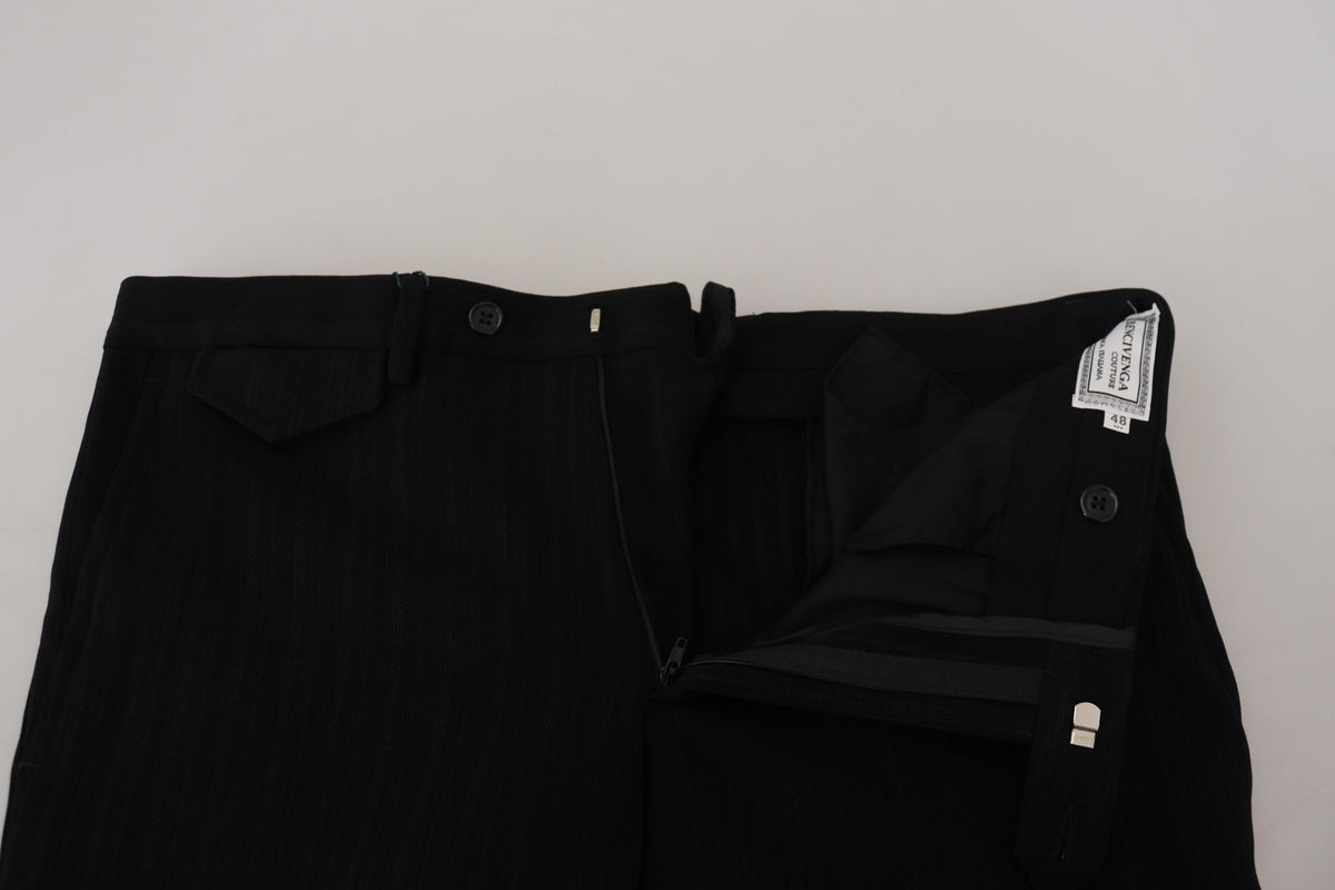 Black Cotton Straight Fit Men Formal Pants
