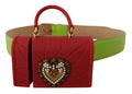 Green Leather Devotion Heart Micro Bag Headphones Belt