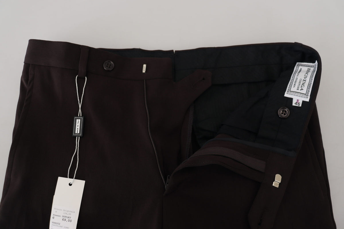 Brown Straight Fit Formal Men Pants