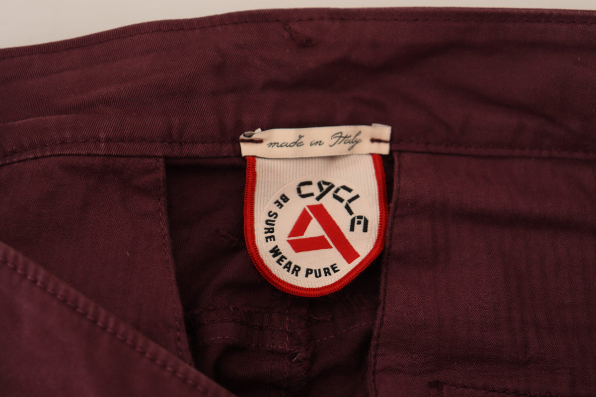 Maroon Cotton Stretch Skinny Casual Men Pants