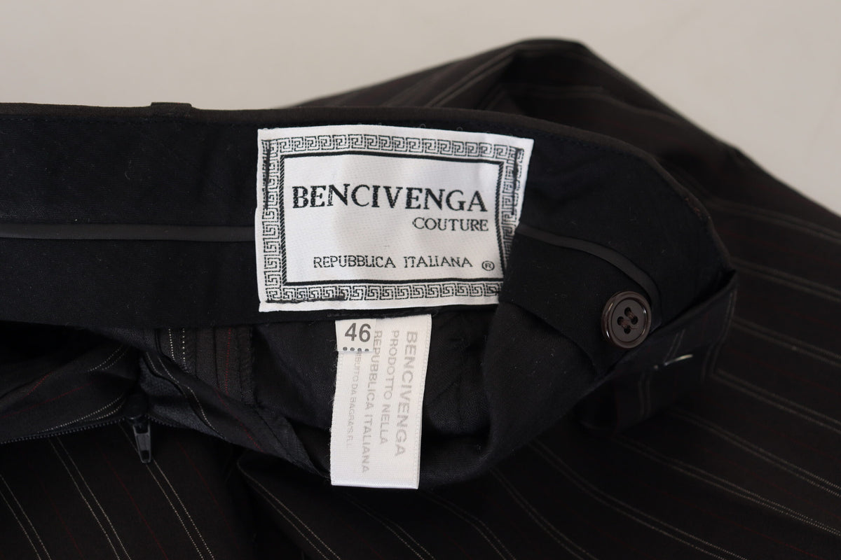 Black Stripes Viscose Dress Pants