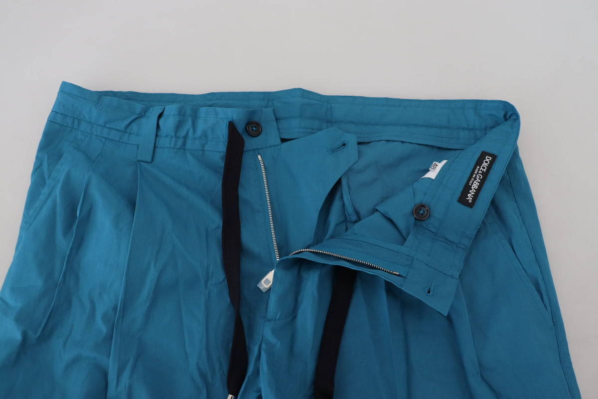 Blue Cotton Chinos Trousers Pants