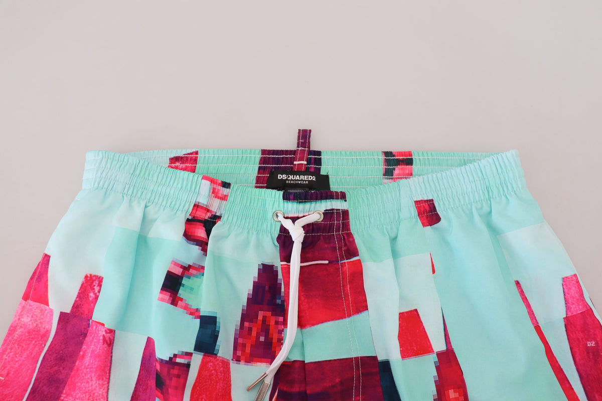Multicolor Printed Beachwear Shorts Swimwear