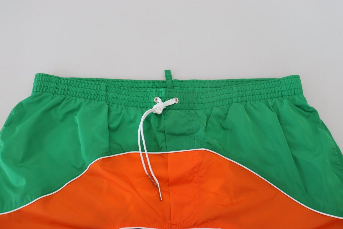 Multicolor Logo Print Men Beachwear Swimwear Short