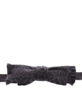 Dark Gray Wool Silk Brand Baroque Paisley Bow Tie Men