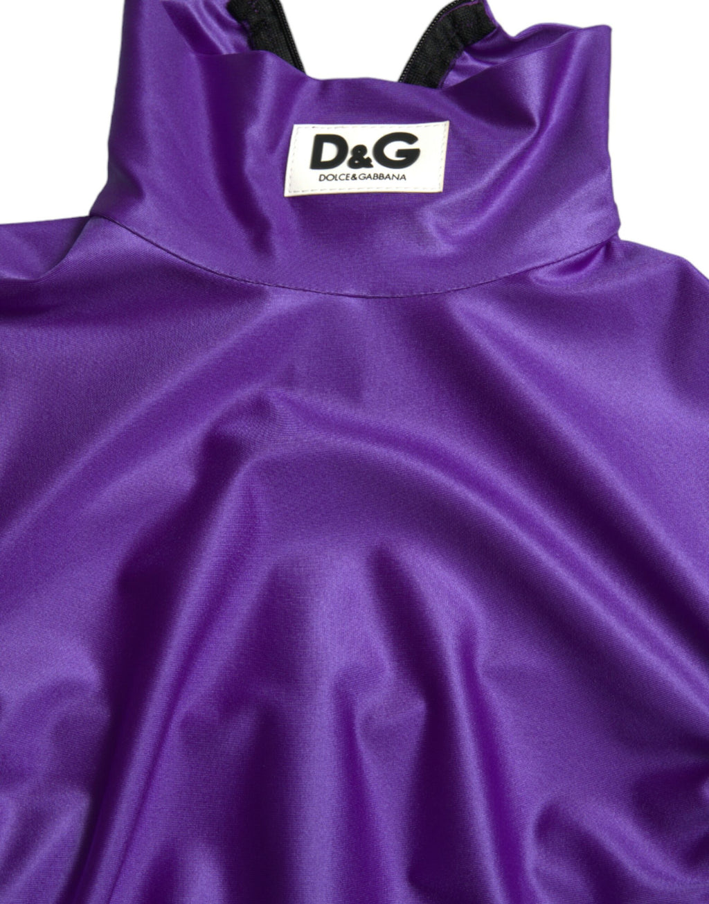 Purple Nylon Stretch Slim Long Sleeves Top