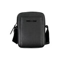 Sleek Black Shoulder Bag with Logo Detail