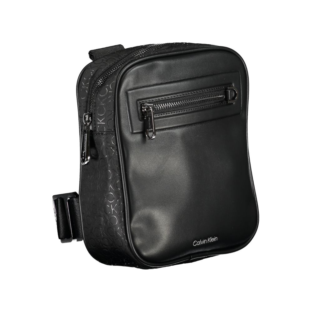 Black Polyester Men Shoulder Bag