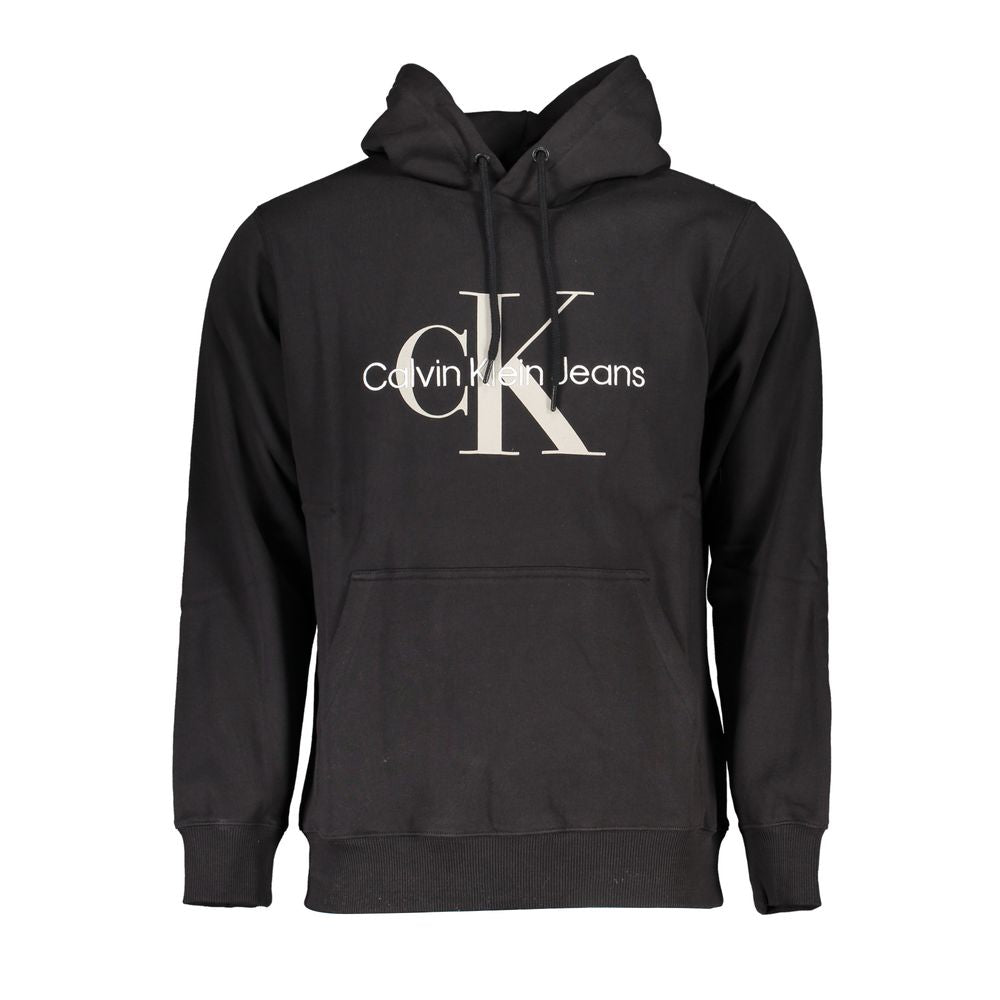 Black Cotton Men Sweatshirt