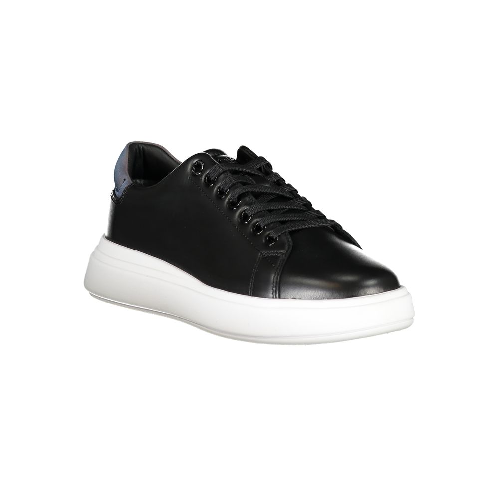 Black Leather Women Sneaker