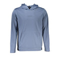 Blue Polyester Men's Hooded Sweater